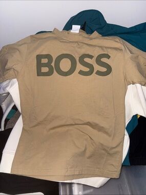 BOSS Short Sleeve Tee with Olive Logo